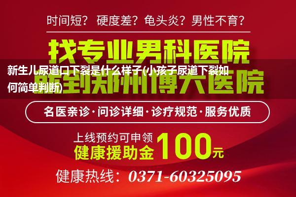 新生儿尿道口下裂是什么样子(小孩子尿道下裂如何简单判断)